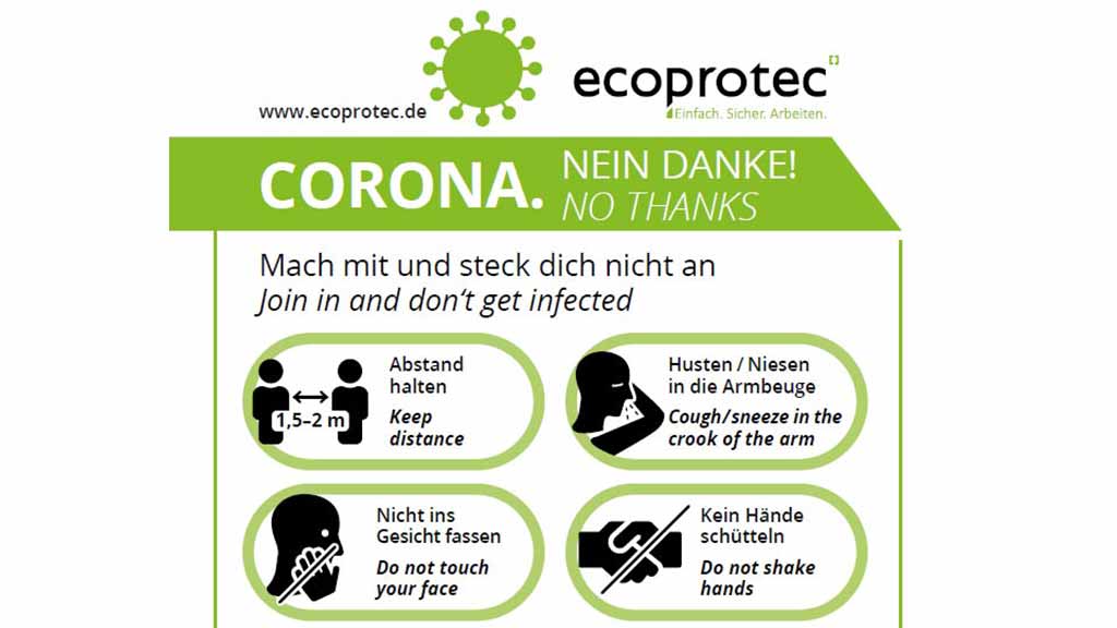Corona Arbeitsschutz Plakat ecoprotec