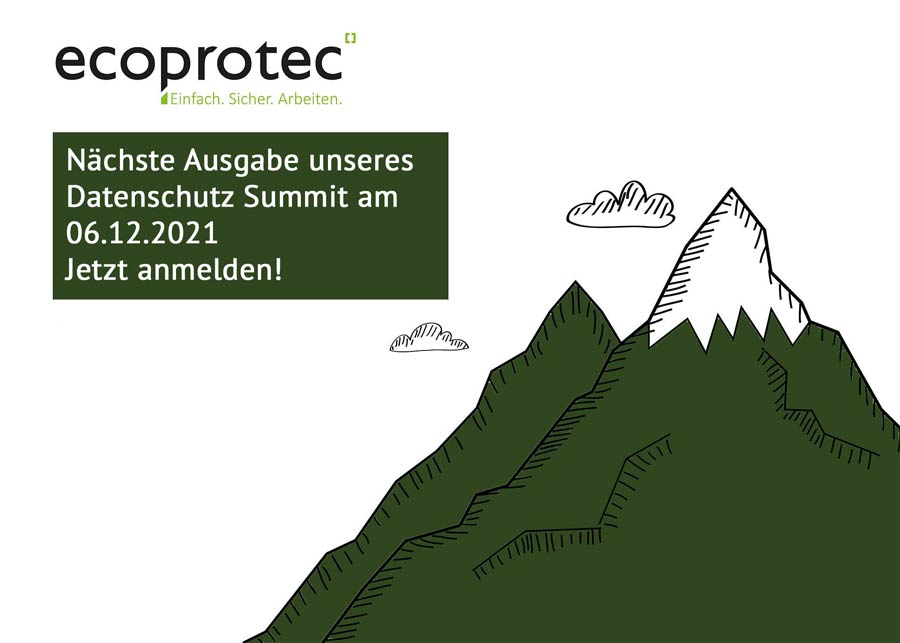 Datenschutz Summit von ecoprotec Gipfel Berg online Event Anmeldung