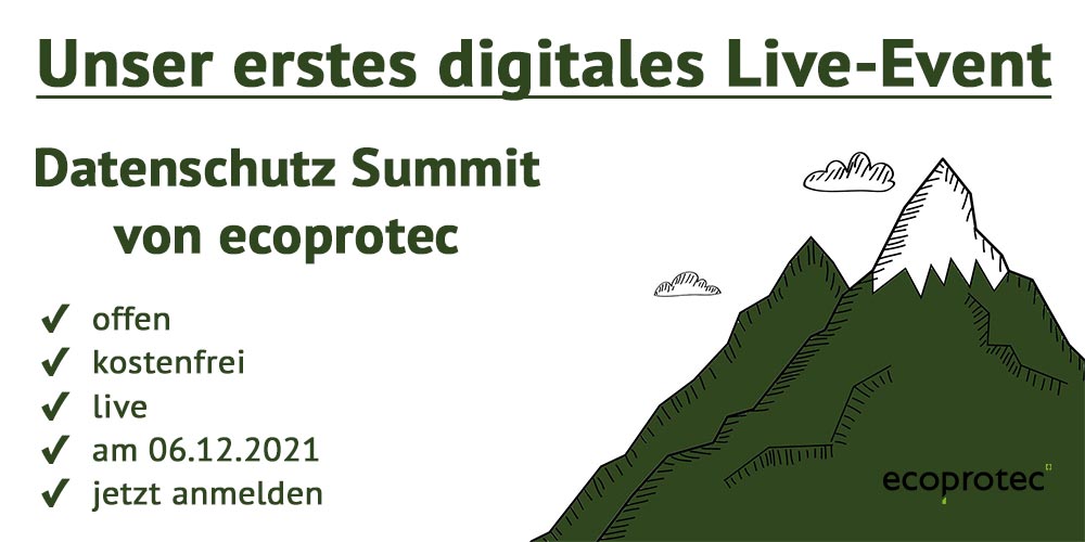 ecoprotec Datenschutz Summit am 06.12.2021 Vorschaubild Berg Einladung Teilnahme Event