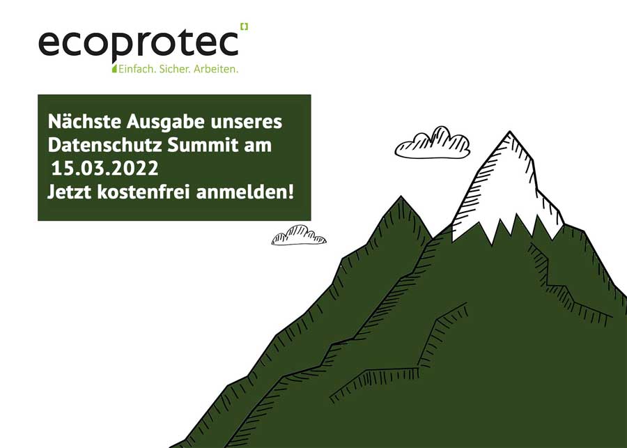 Datenschutz Summit ecoprotec Berg Preview Event kostenfrei anmelden 15. März 2022