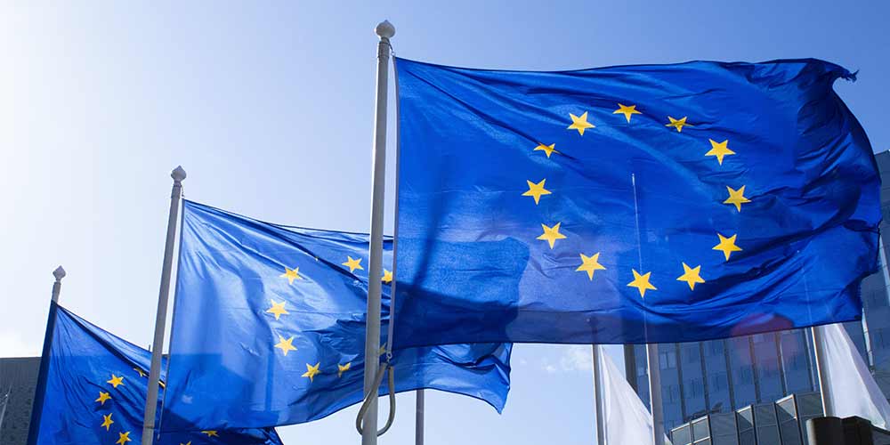 Europäischer Datenschutztag 2022 Europa Flaggen