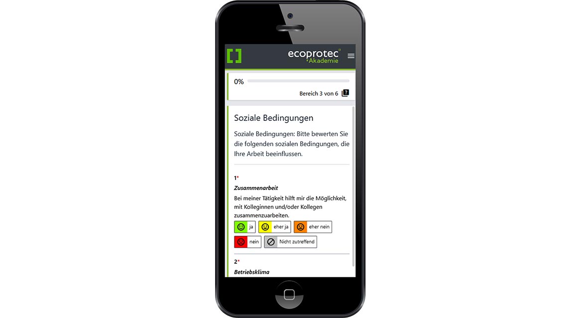 ecoprotec mobile Ansicht Fragebogen psychische GFB