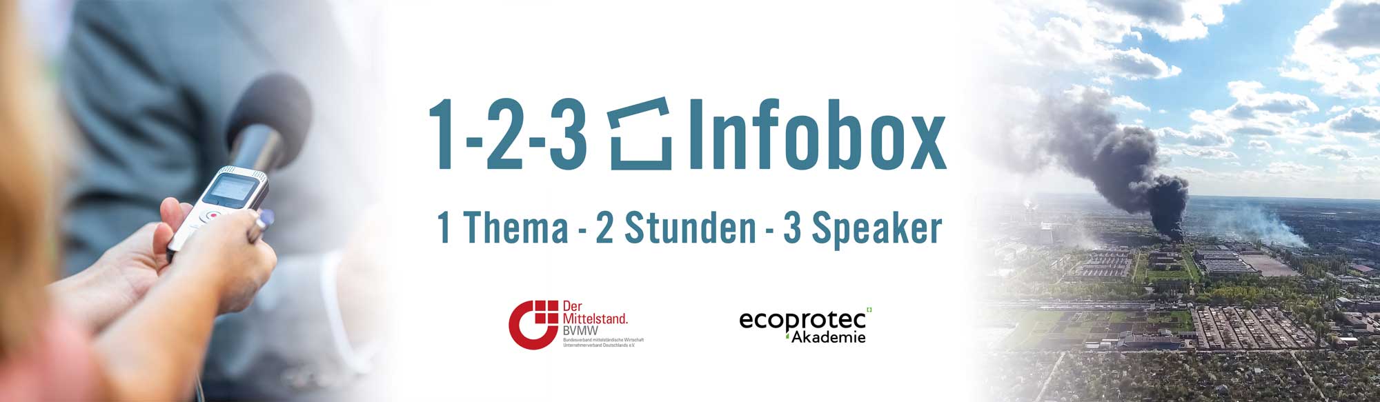 1-2-3 Infobox Krisenkommunikation und Notfallmanagement Einladung Veranstaltung Event ecoprotec