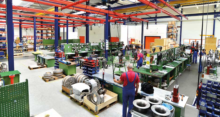 Arbeitsstätte einer modernen Fertigung in der Industrie