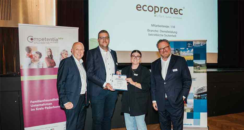 ecoprotec ist auch 2025 wieder ausgezeichnetes familienfreundliches Unternehmen im Kreis Paderborn