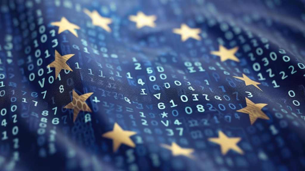 Europäischer Datenschutztag 2026 Am 28. Januar ist Europäischer Datenschutztag 2026 - Das Bild zeigt eine europäische Flagge mit 12 goldenen Sternen